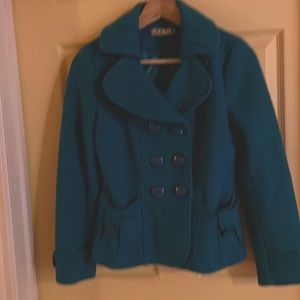 Super cute petite Pea coat short teal colour